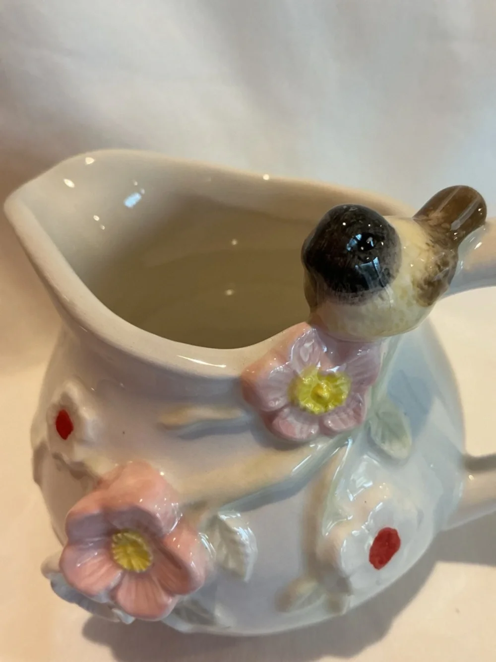 Bird and Flower Cream and Sugar Set